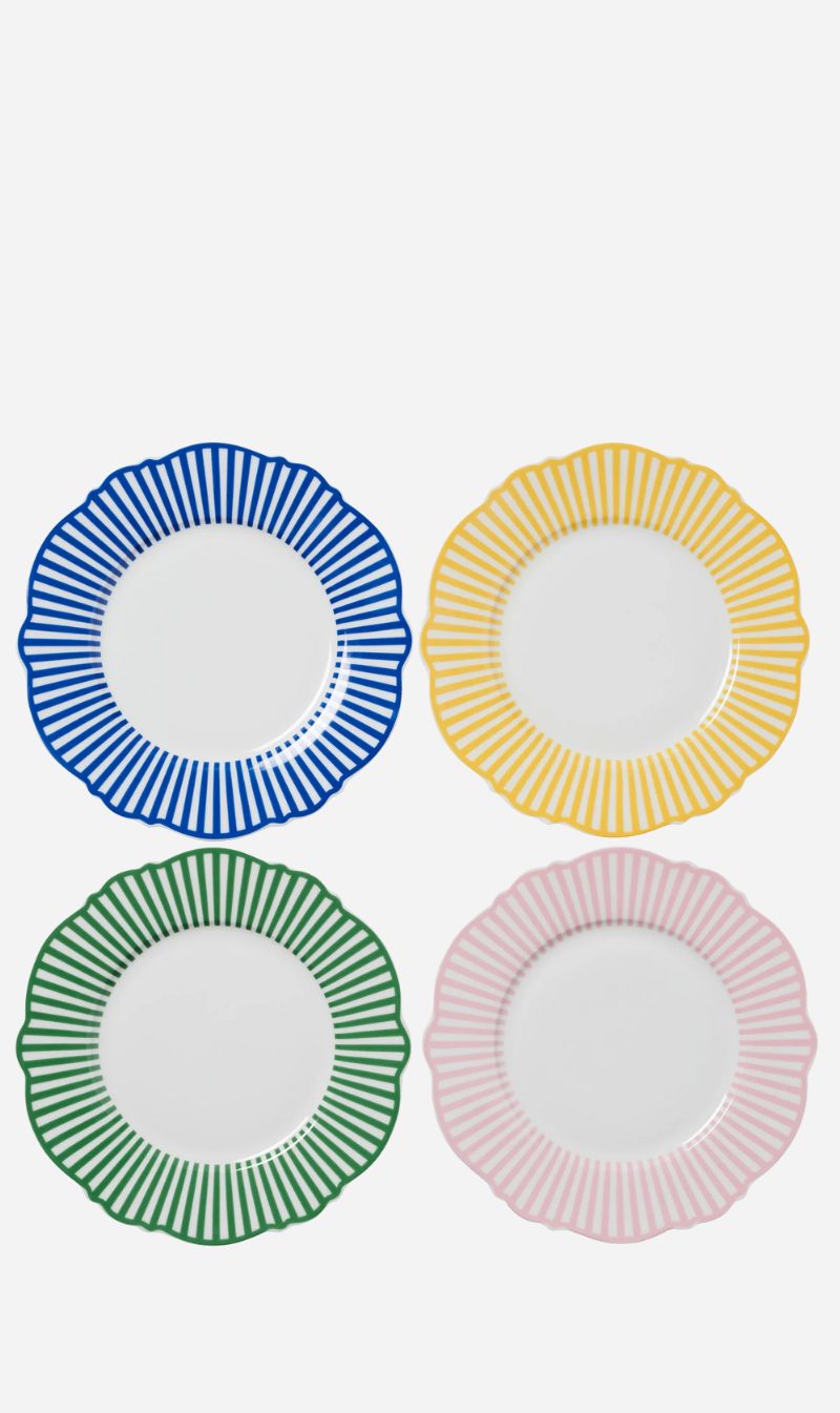 In The Roundhouse | Multicolour Wave Side Plate - Set Of 4