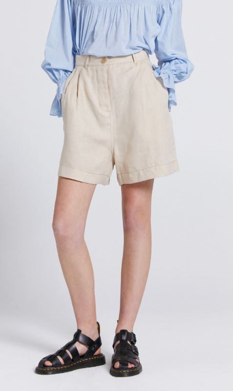 Karen Walker | Work Wear Shorts - Linen Sand