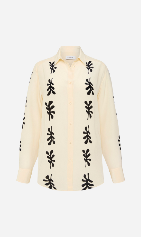 Matteau | Long Sleeve Silk Shirt - Fig Leaf Ivory