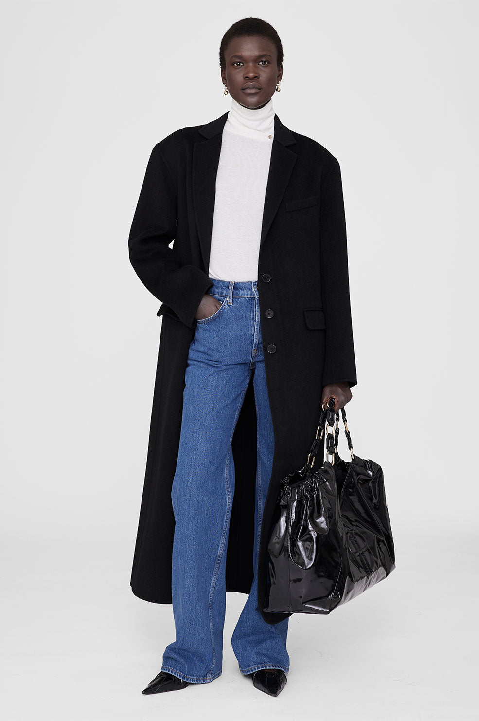 Anine Bing | Quinn Coat - Black Cashmere