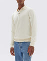 Assembly Label | Aden Cotton Knit Long Sleeve Polo - Stone