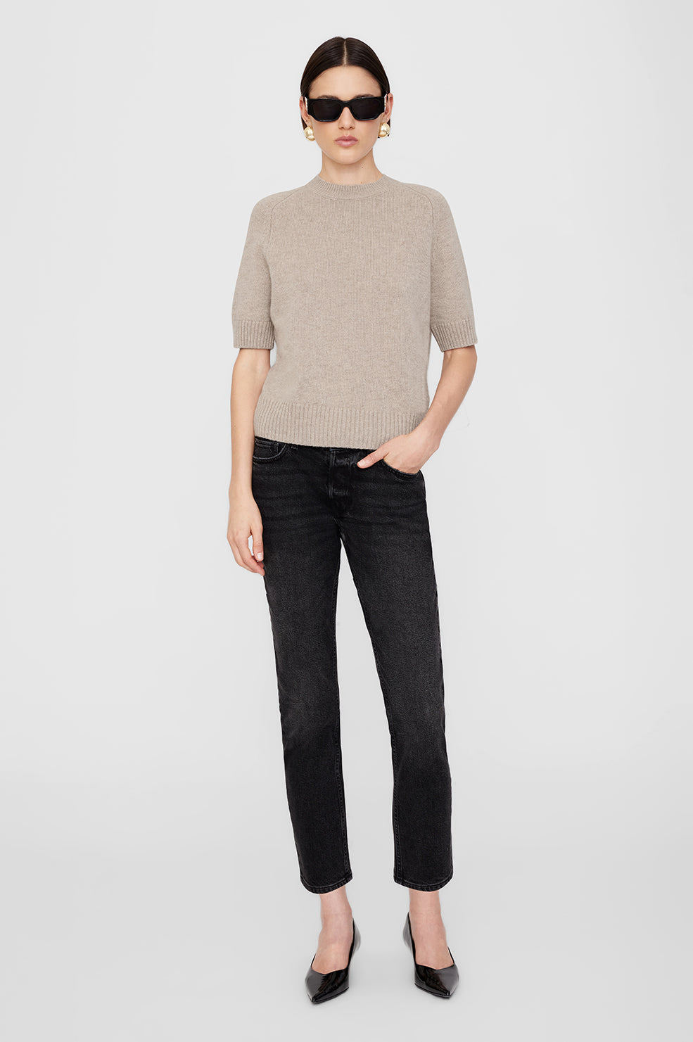 Anine Bing | Jackson Sweater - Brown Cashmere