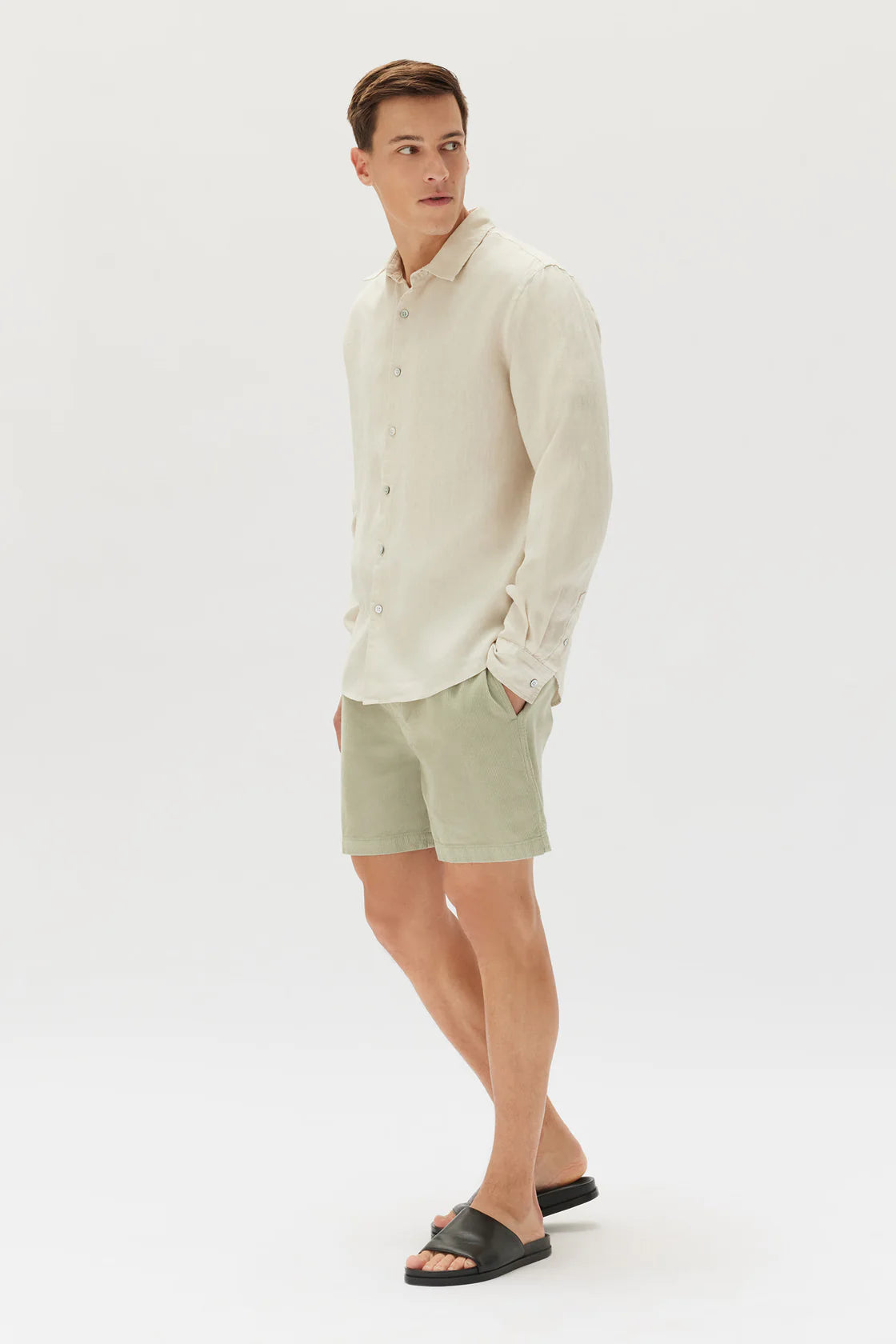 Assembly Label | Casual Long Sleeve Shirt - Stone