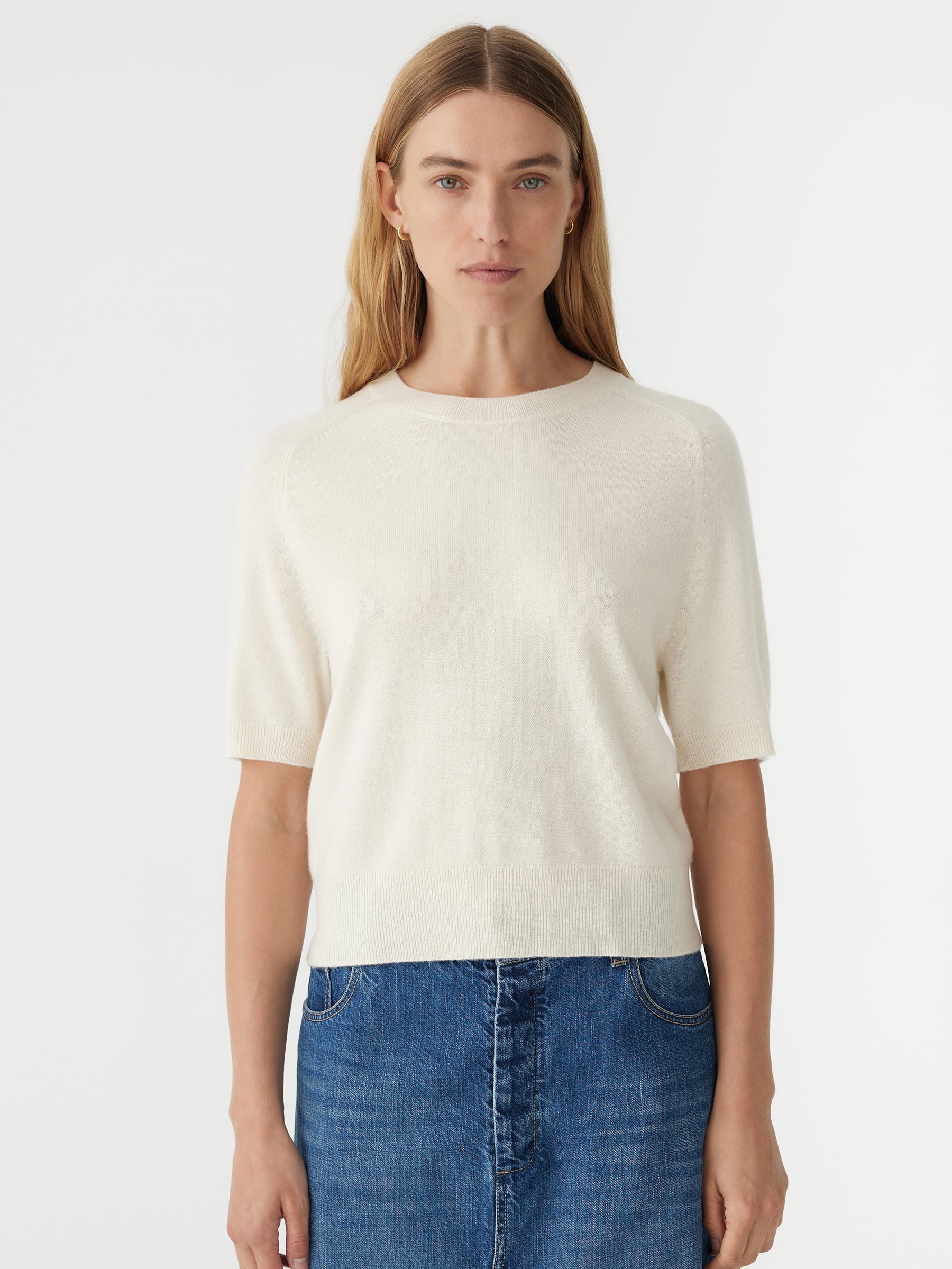 Bassike | Wool Cashmere T.Shirt Knit - Winter White