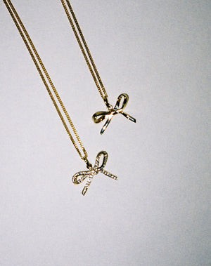 Meadowlark | Bow Charm Necklace 50cm - Sterling Silver