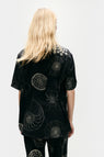 Silk Laundry | Short Sleeve Boyfriend Shirt - Fibonacci Black