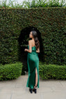 Caitlin Crisp | One Shoulder Wilmer Dress - Emerald Green