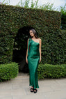 Caitlin Crisp | One Shoulder Wilmer Dress - Emerald Green