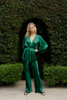 Caitlin Crisp | Rhode Robe - Emerald Green Silk