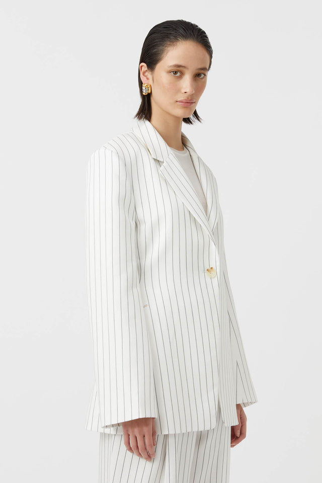 Camilla and Marc | Jagger Blazer - White Pinstripe