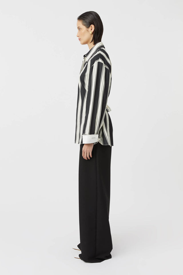 Camilla and Marc | Kiah Fitted Shirt - Black & Cream Stipe