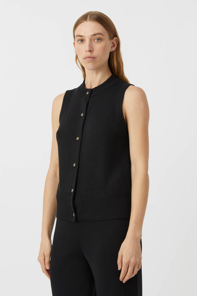 Camilla and Marc | Macie Sleeveless Cardigan - Black