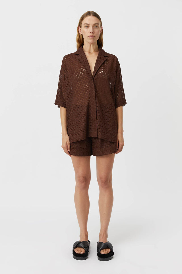 Camilla and Marc | Agna Lace Shirt - Mocha