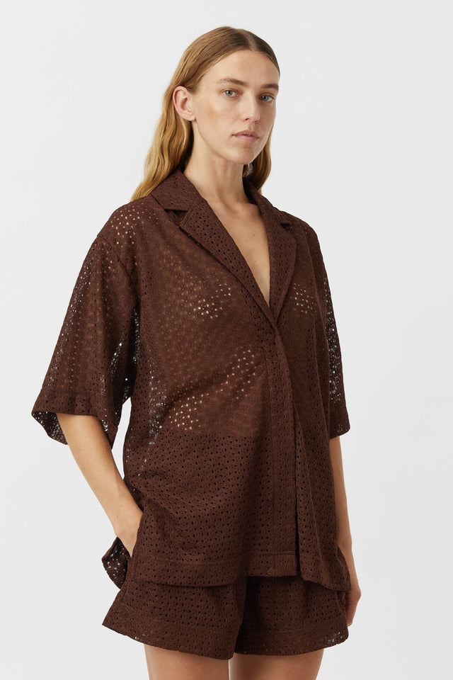 Camilla and Marc | Agna Lace Shirt - Mocha