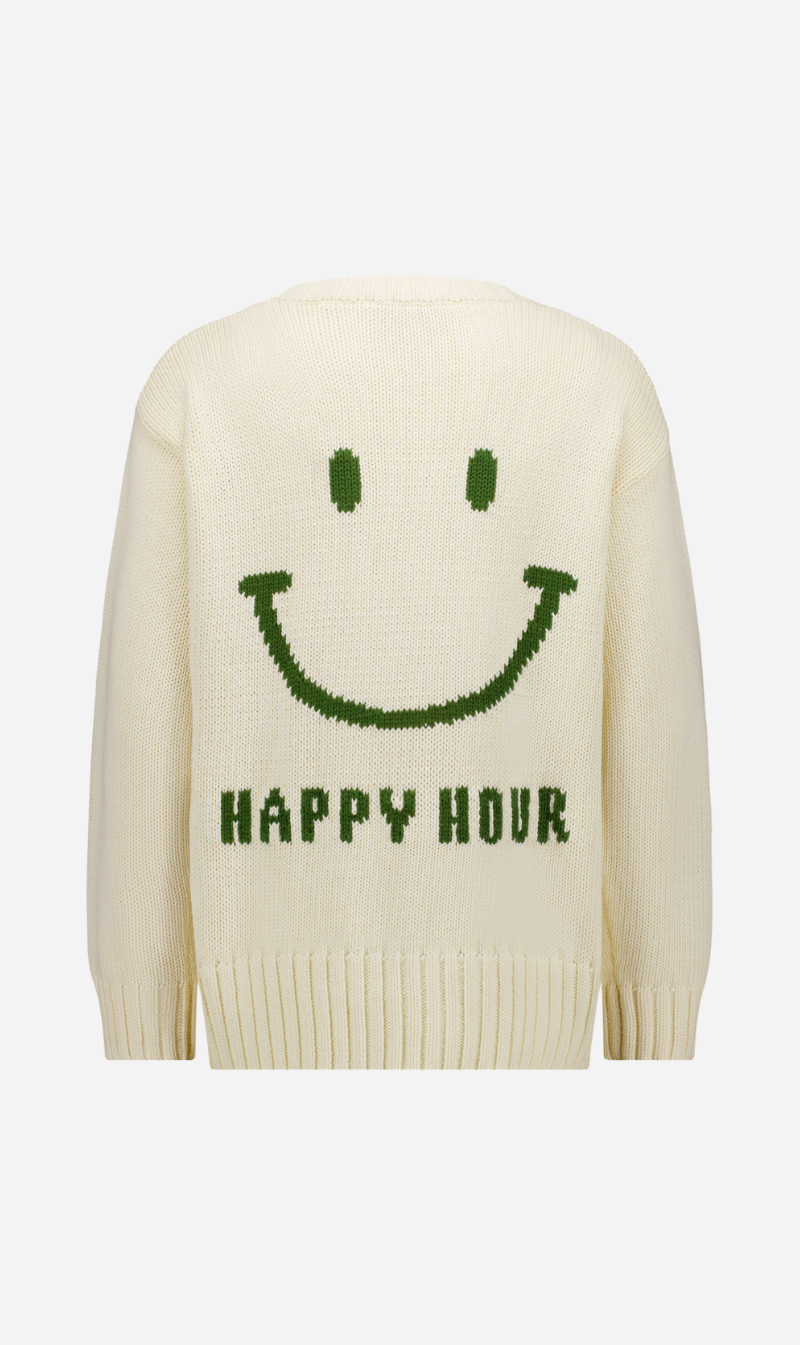 Caitlin Crisp | Happy Hour Crew - Cream/Forest Green