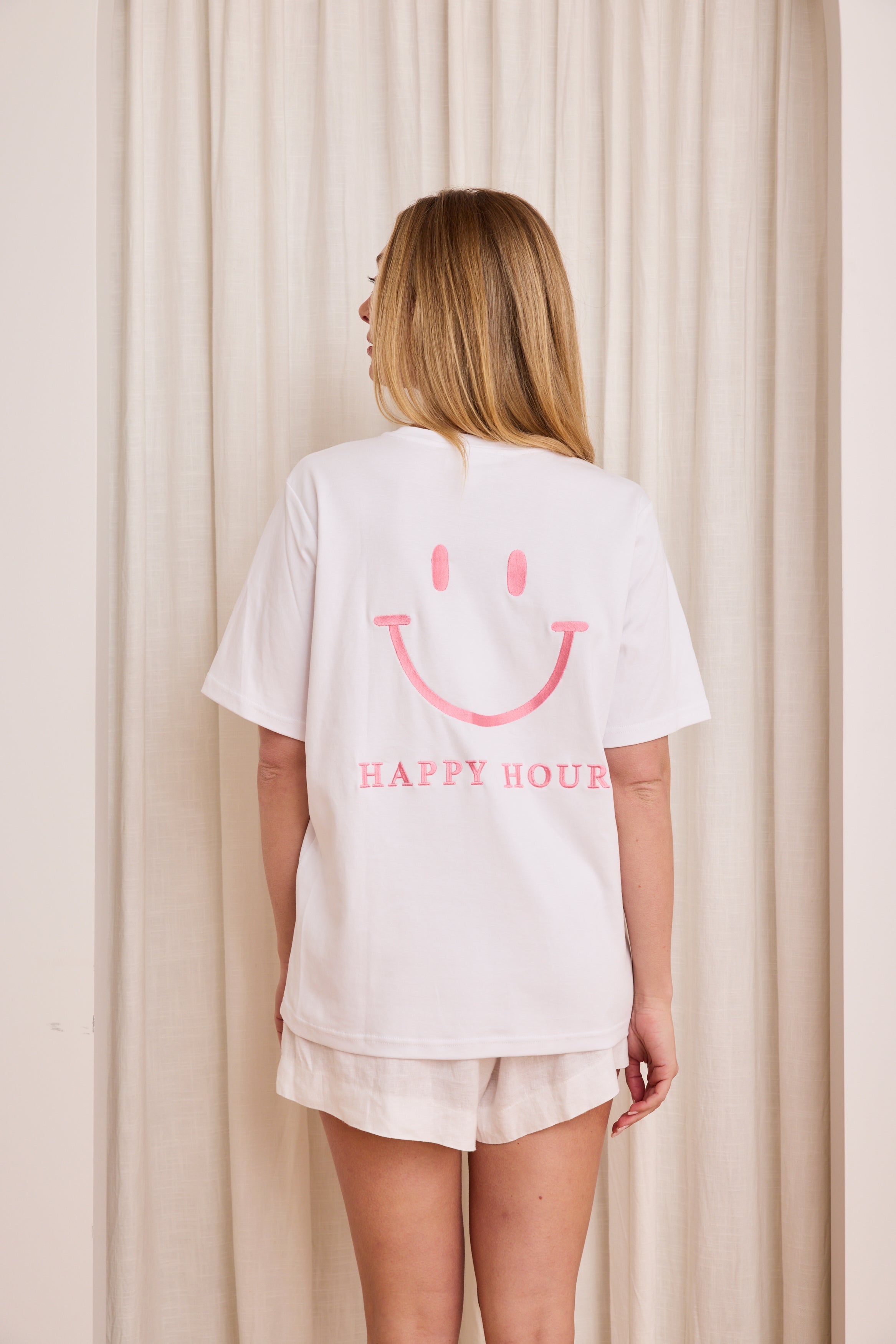 Caitlin Crisp | Happy Hour Tee - White/Pink