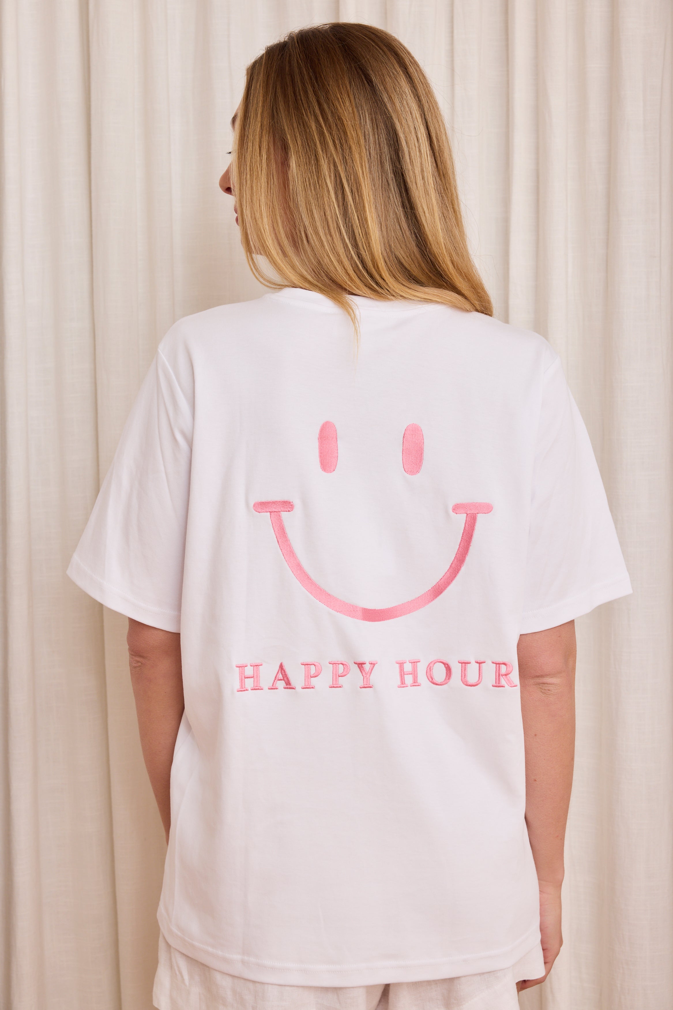 Caitlin Crisp | Happy Hour Tee - White/Pink