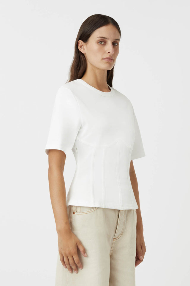 Camilla and Marc | Umber Corset Tee - Soft White