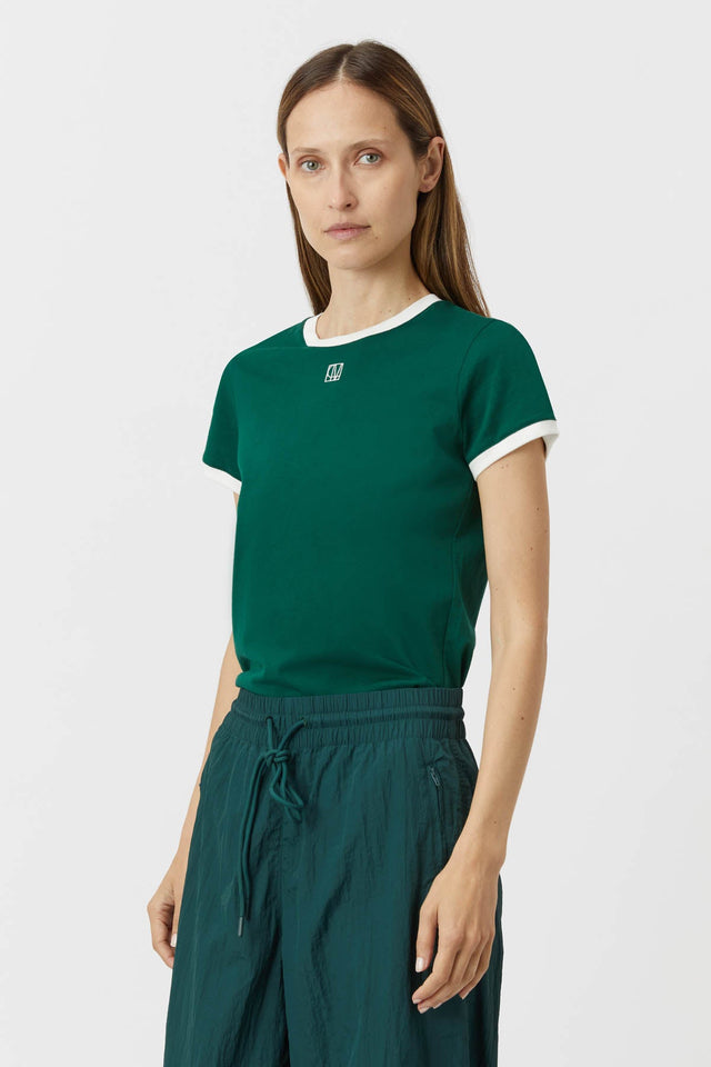 Camilla and Marc | Sofia Slim Fit Tee - Varsity Green/White