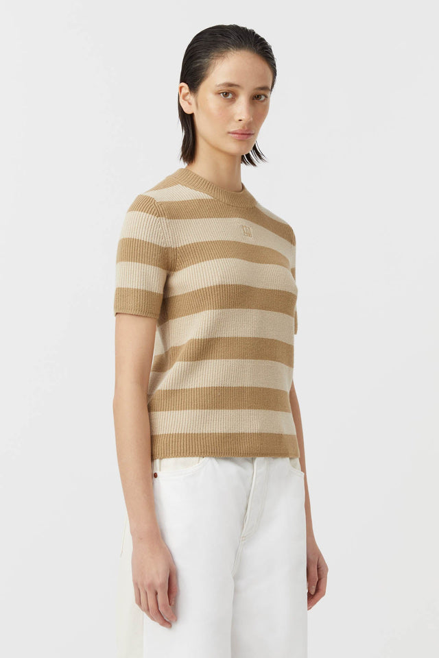 Camilla and Marc | Umi Knit TShirt - Tan/Cream