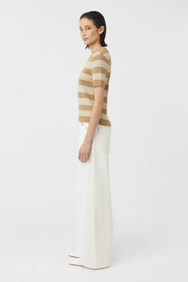 Camilla and Marc | Umi Knit TShirt - Tan/Cream