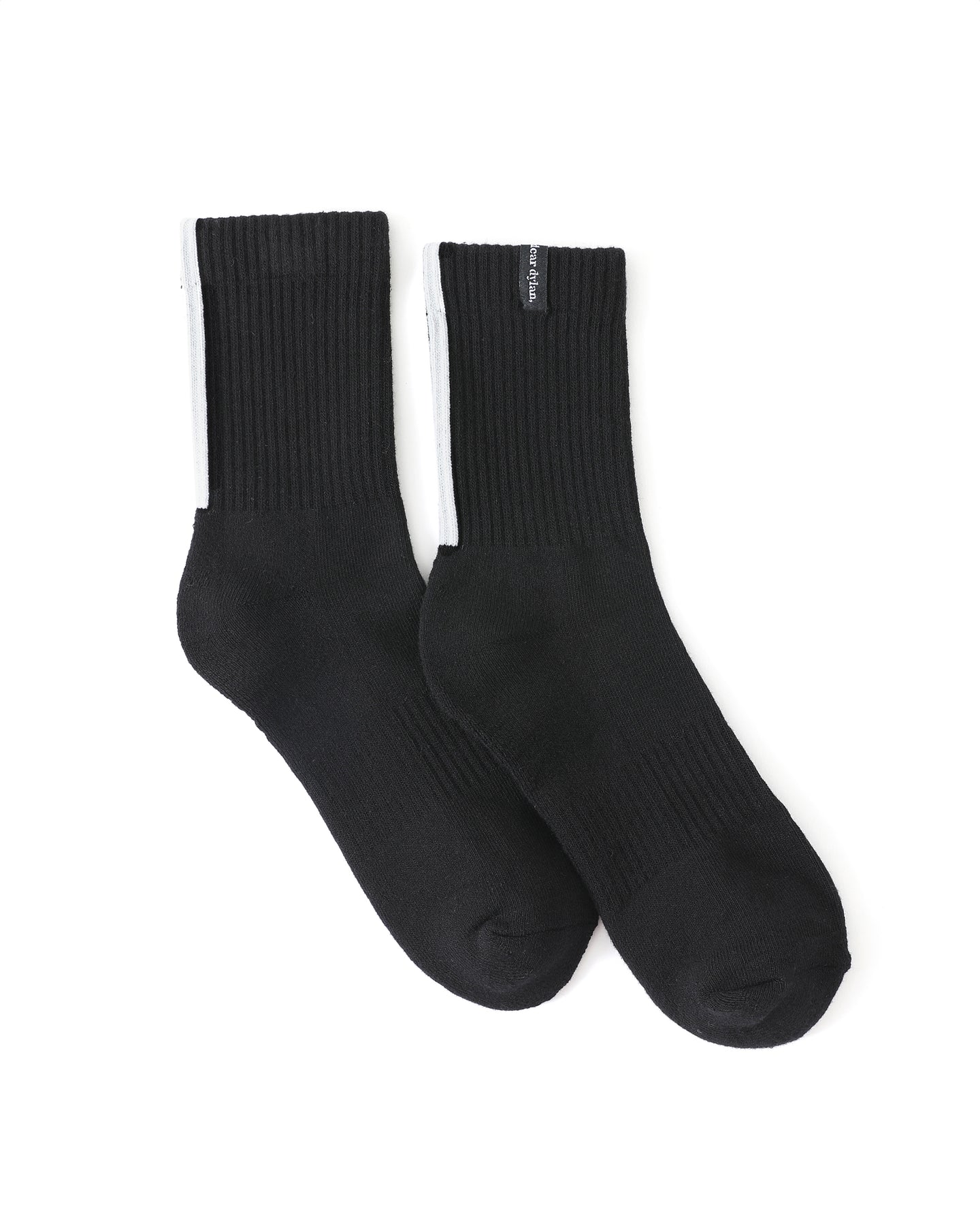 Dear Dylan | Athletic Crew Socks 2 Pack - Blanc/Noir