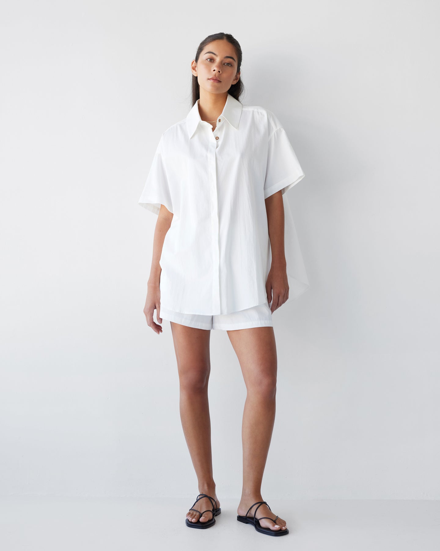 Dear Dylan | Lawn Oversized Shirt - Blanc