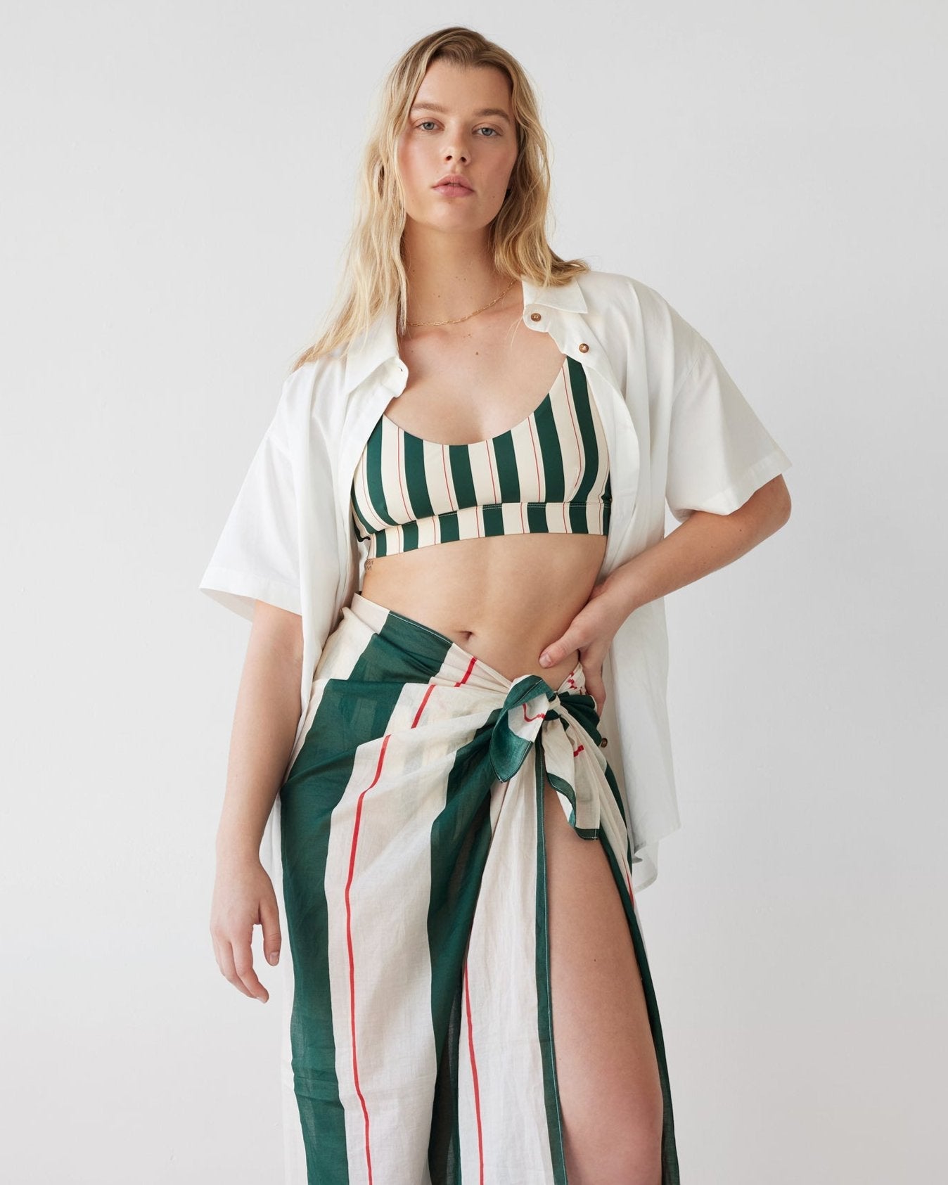 Dear Dylan | Swim Crop - Bistro Stripe