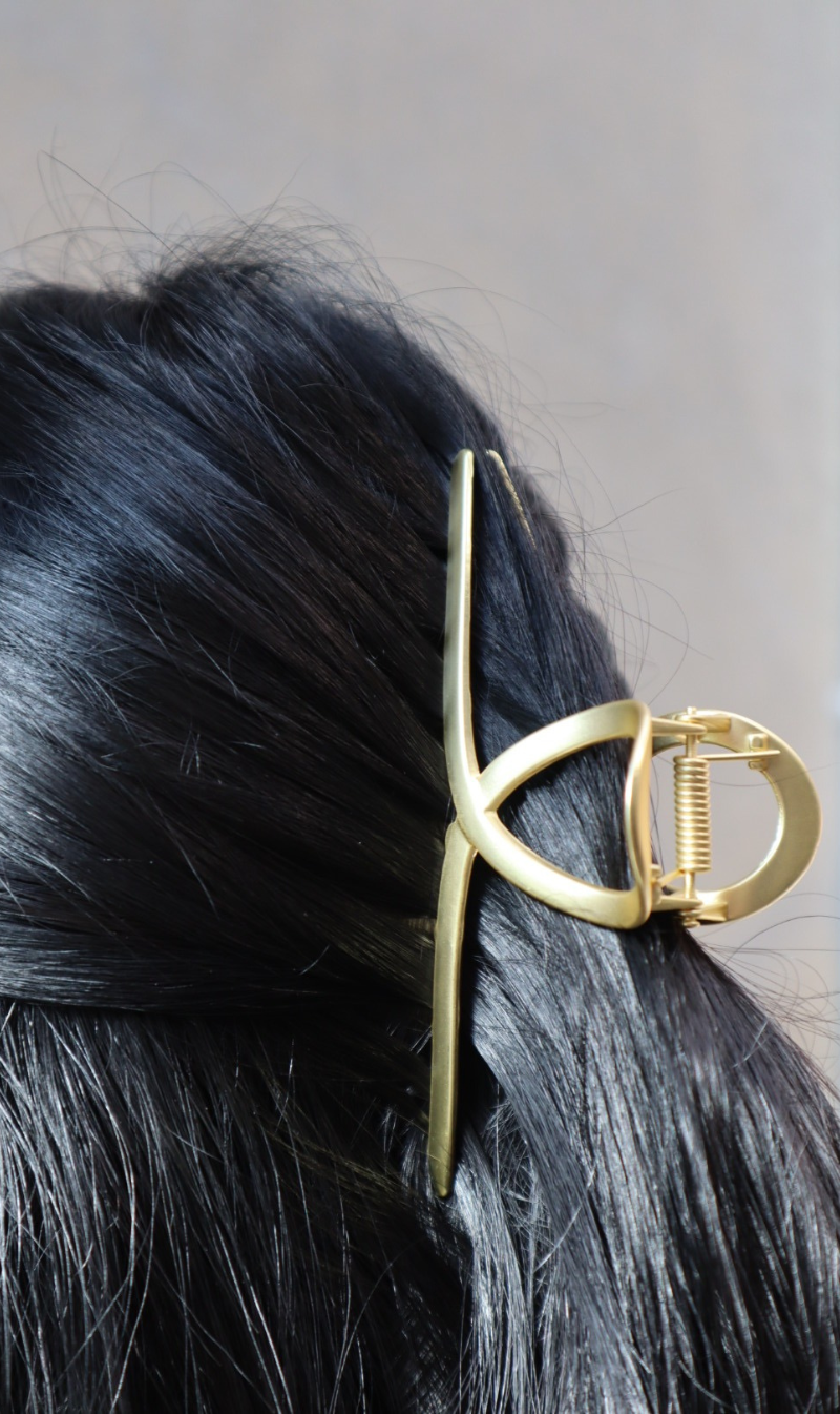 Queen Of The Foxes | Matte Metal Hair Clip - Gold