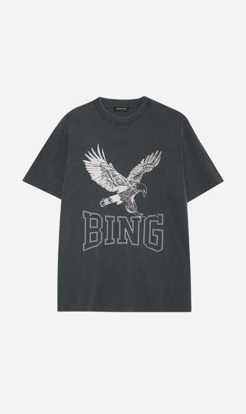 Anine Bing | Lili Tee Retro Eagle - Washed Black