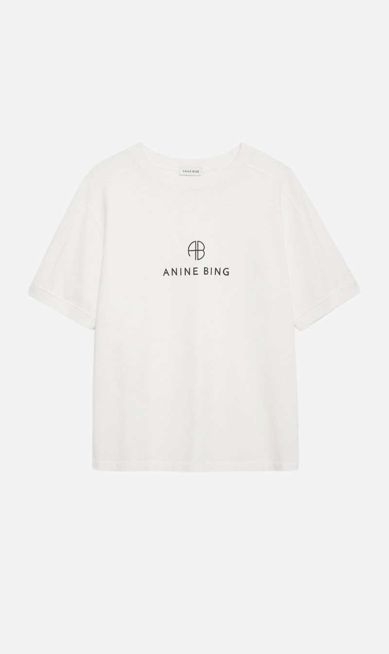 Anine Bing | Jaylin Tee Monogram - Ivory