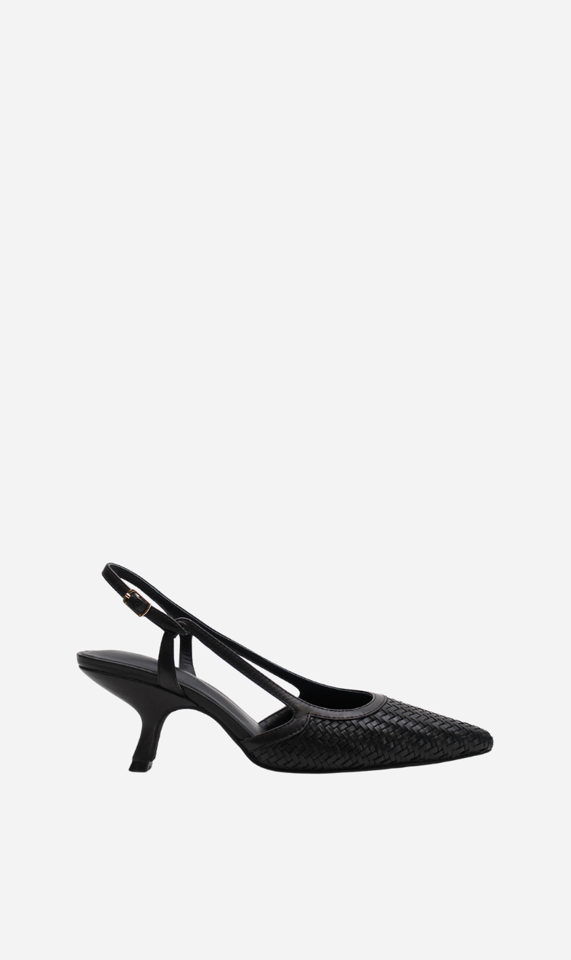 La Tribe | Woven Sling Back - Black