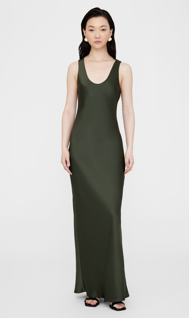 Anine Bing | Camille Dress - Dark Olive