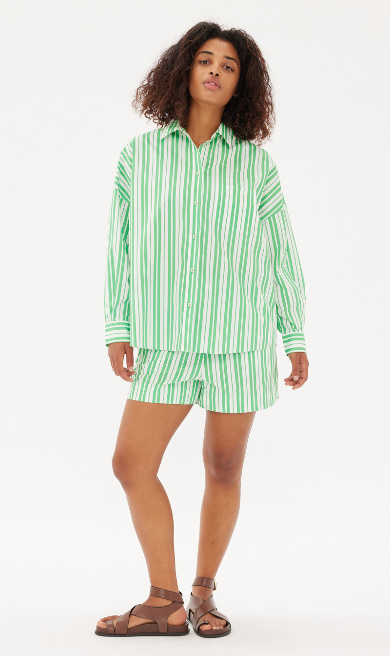 LMND | Chiara Classic Shirt - Verde/White