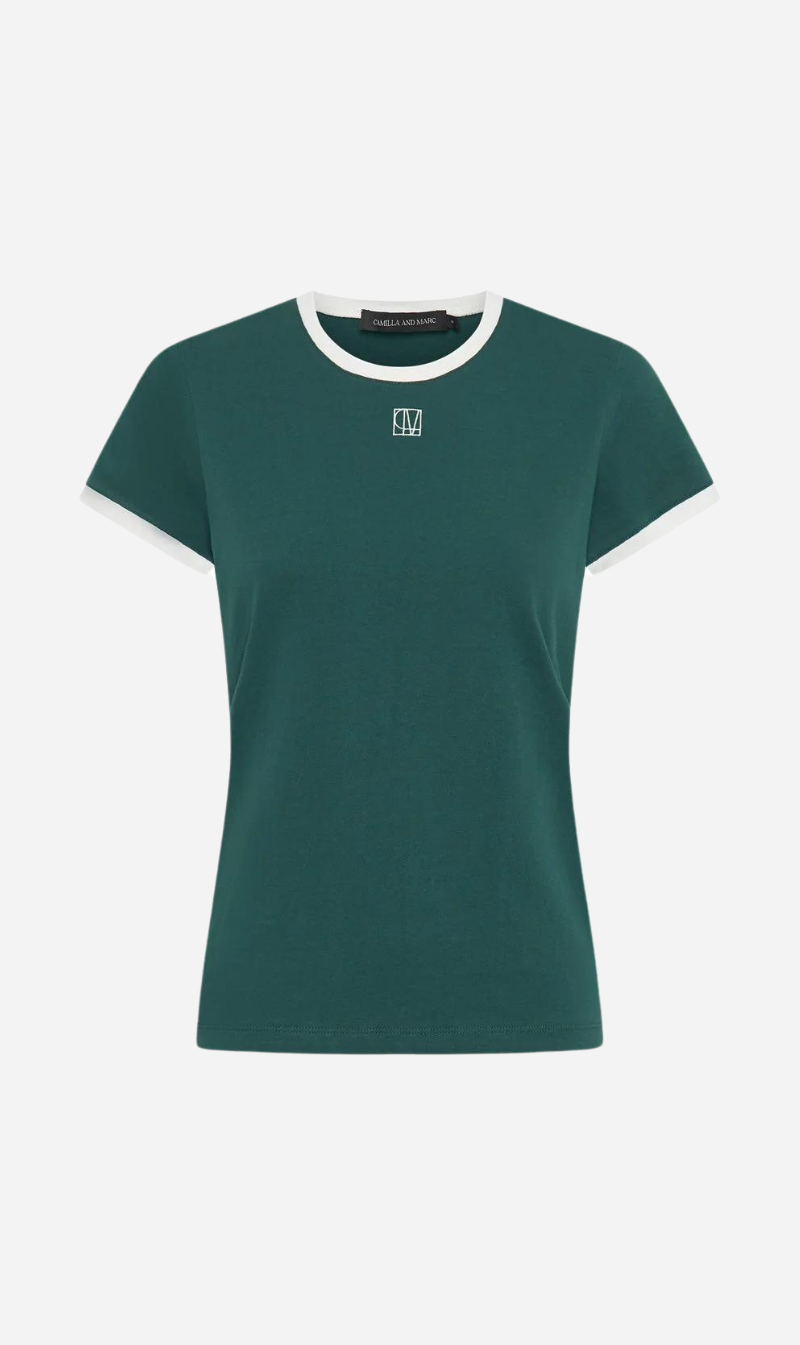 Camilla and Marc | Sofia Slim Fit Tee - Varsity Green/White