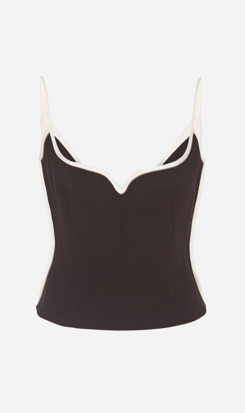 Paris Georgia | Heart Singlet - Black/White Bonded