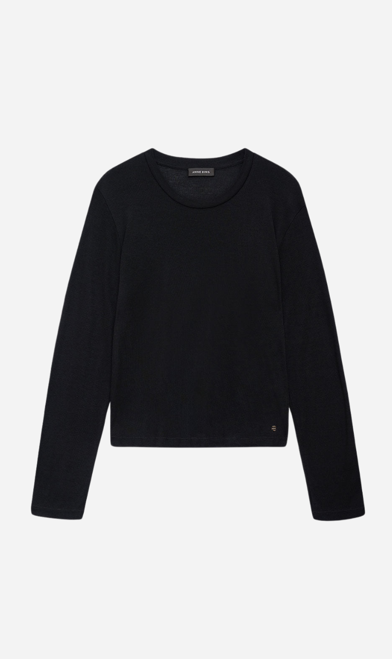 Anine Bing | Amani Long Sleeve Tee - Black