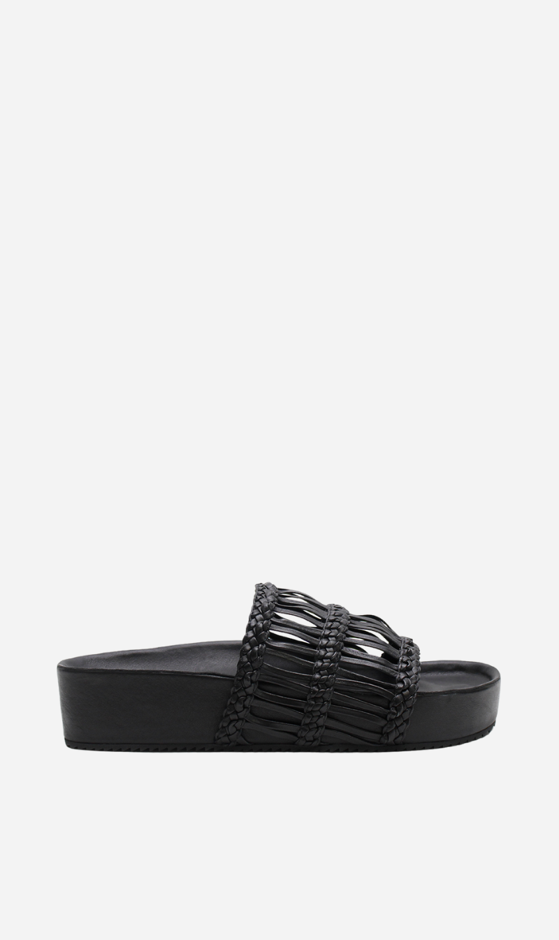 La Tribe | Lou Platform Slide - Black