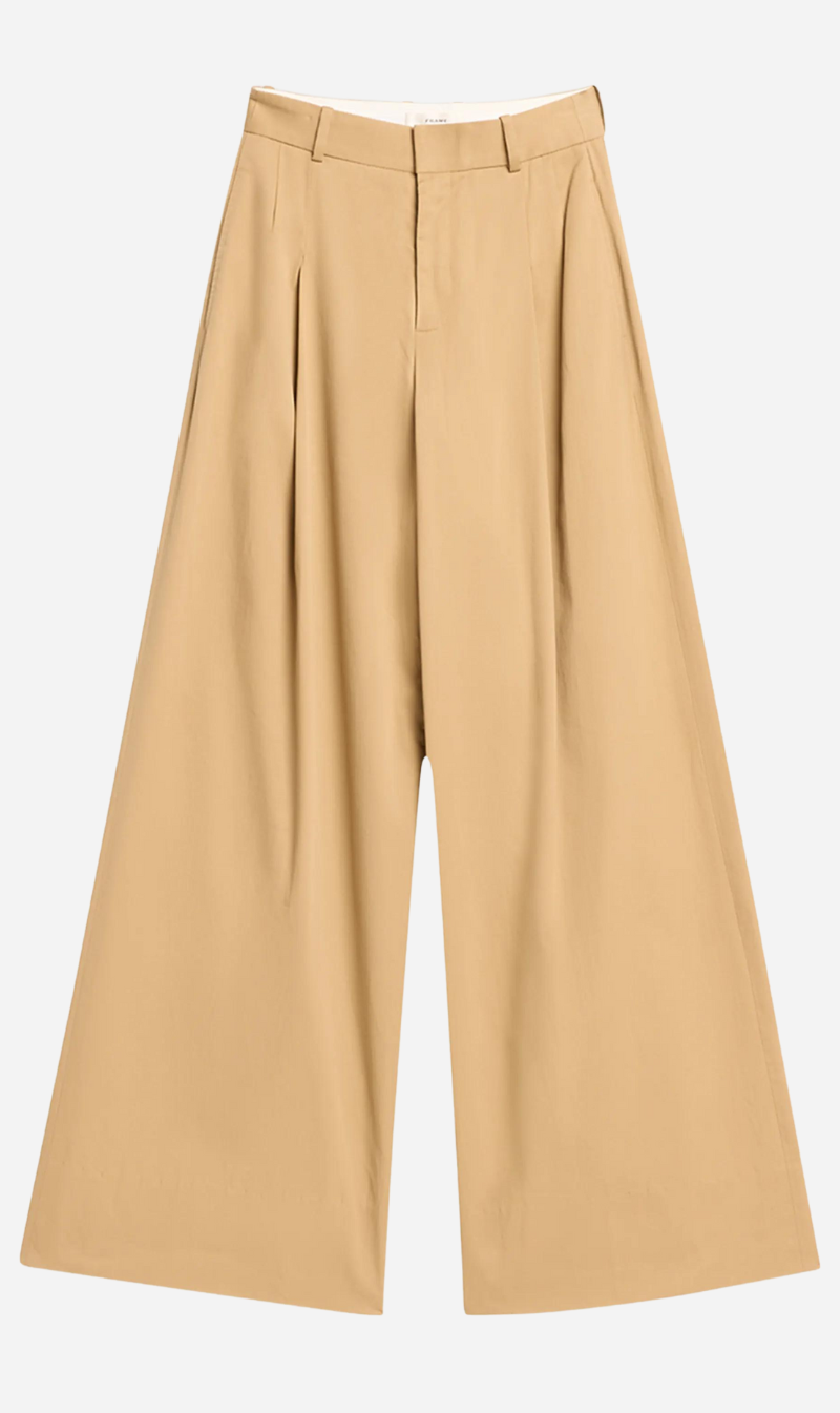 Frame | Pleated Wide Leg Pant - Camel