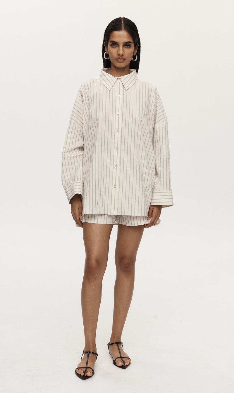 Marle | Edie Shirt - Ivory Stripe