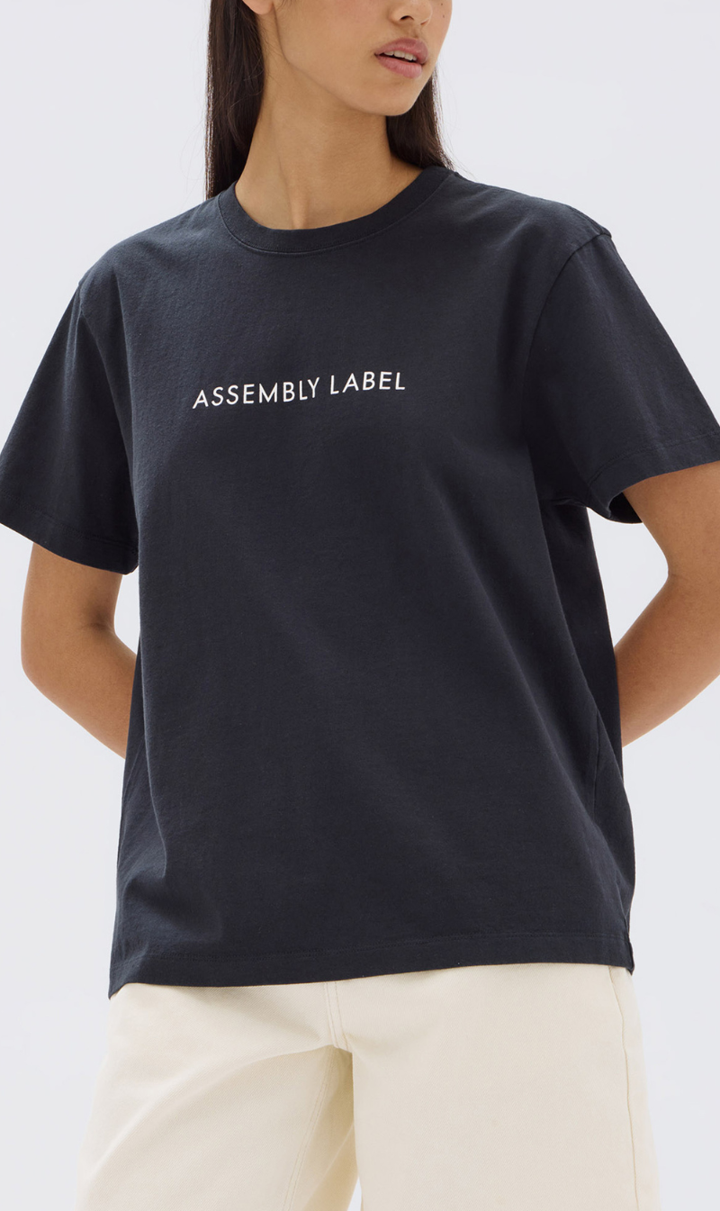 Assembly Label | Everyday Organic Logo Tee - True Navy/White