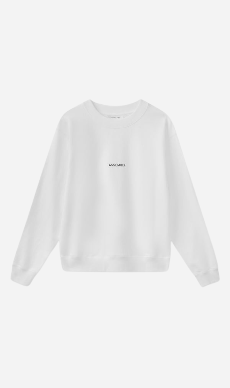 Assembly Label | Flocked Logo Fleece - Antique White/Black