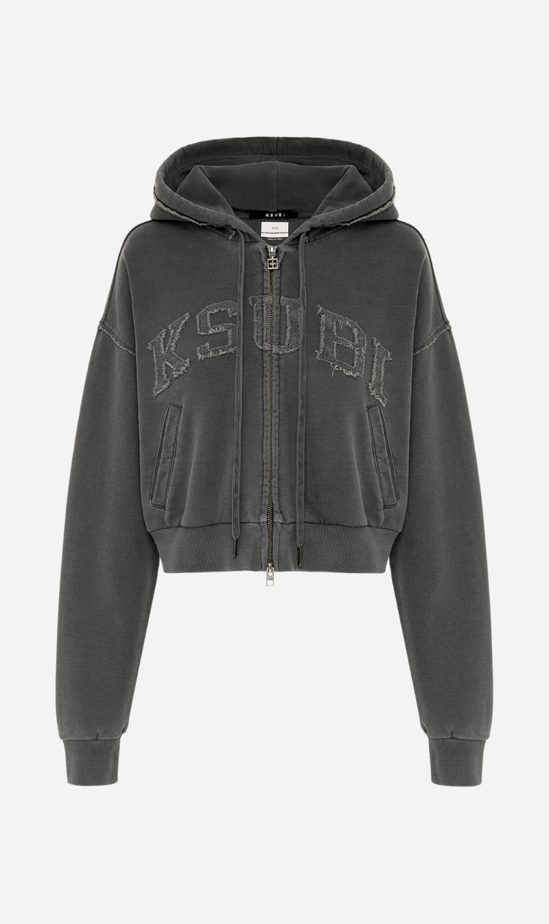 Ksubi | League Cropped Hoodie - Charcoal