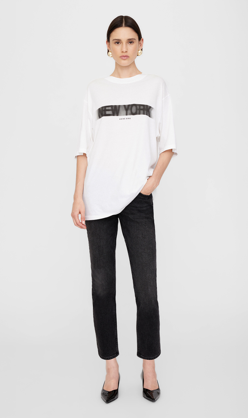 Anine Bing | Cason Tee Blur - Ivory