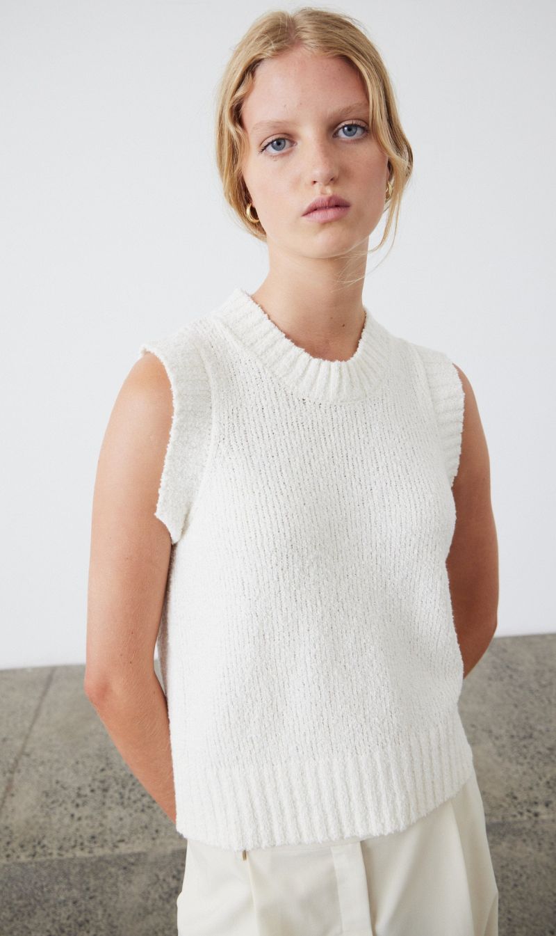 Laing | Leo Sleeveless Cropped Crew - Milk