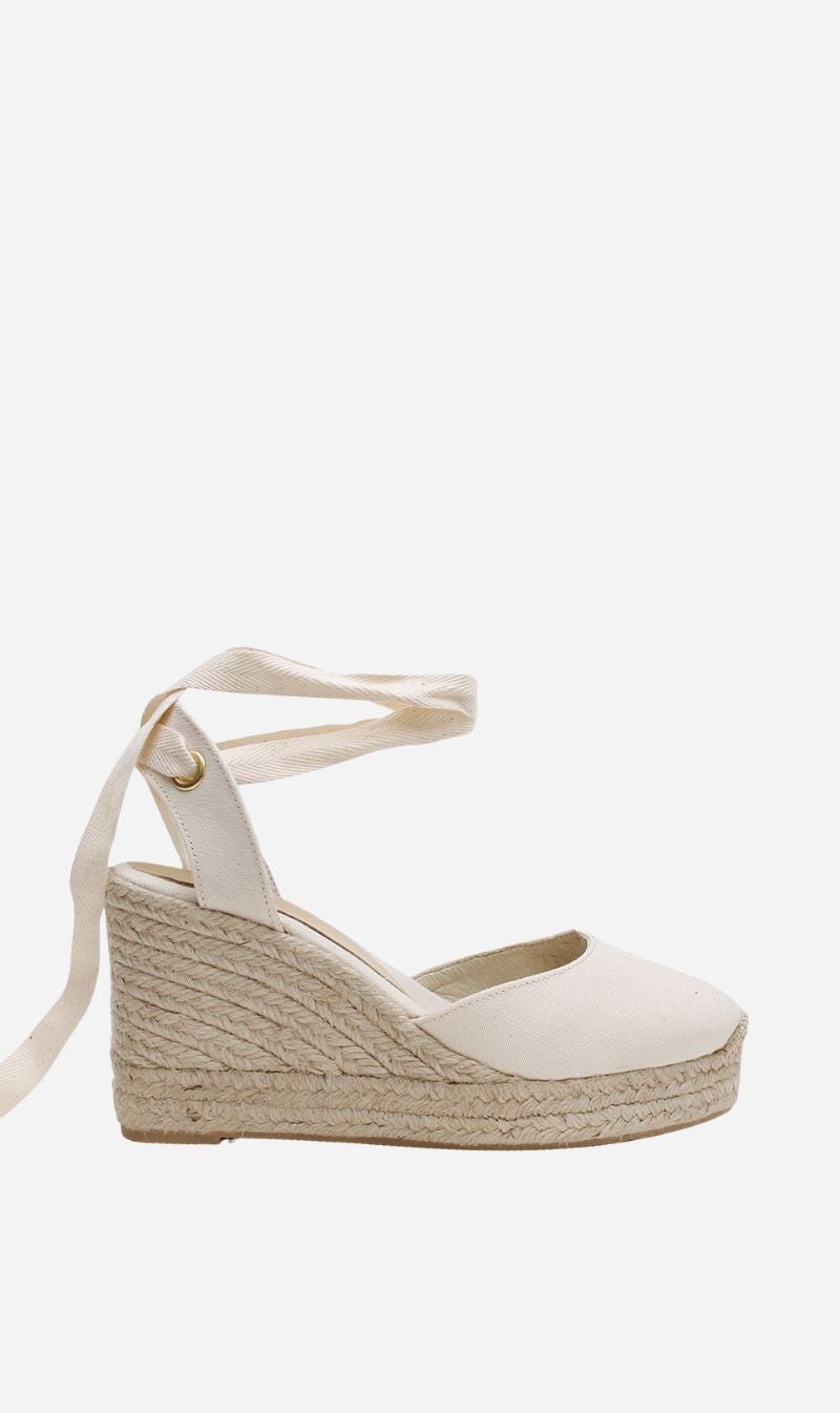 La Tribe | Low Wedge Esperdrille - Cream