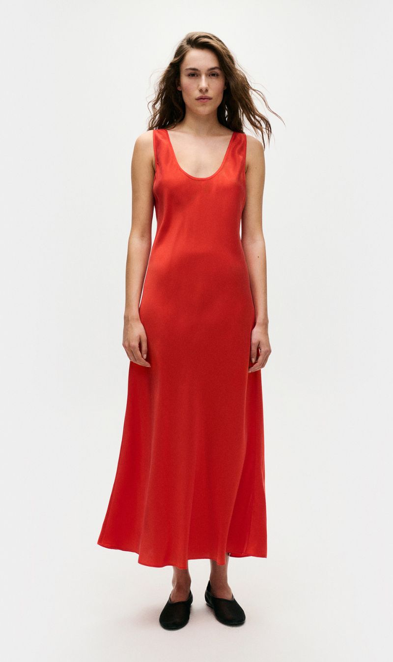 Silk Laundry | Scoop Neck Dress - Geranium