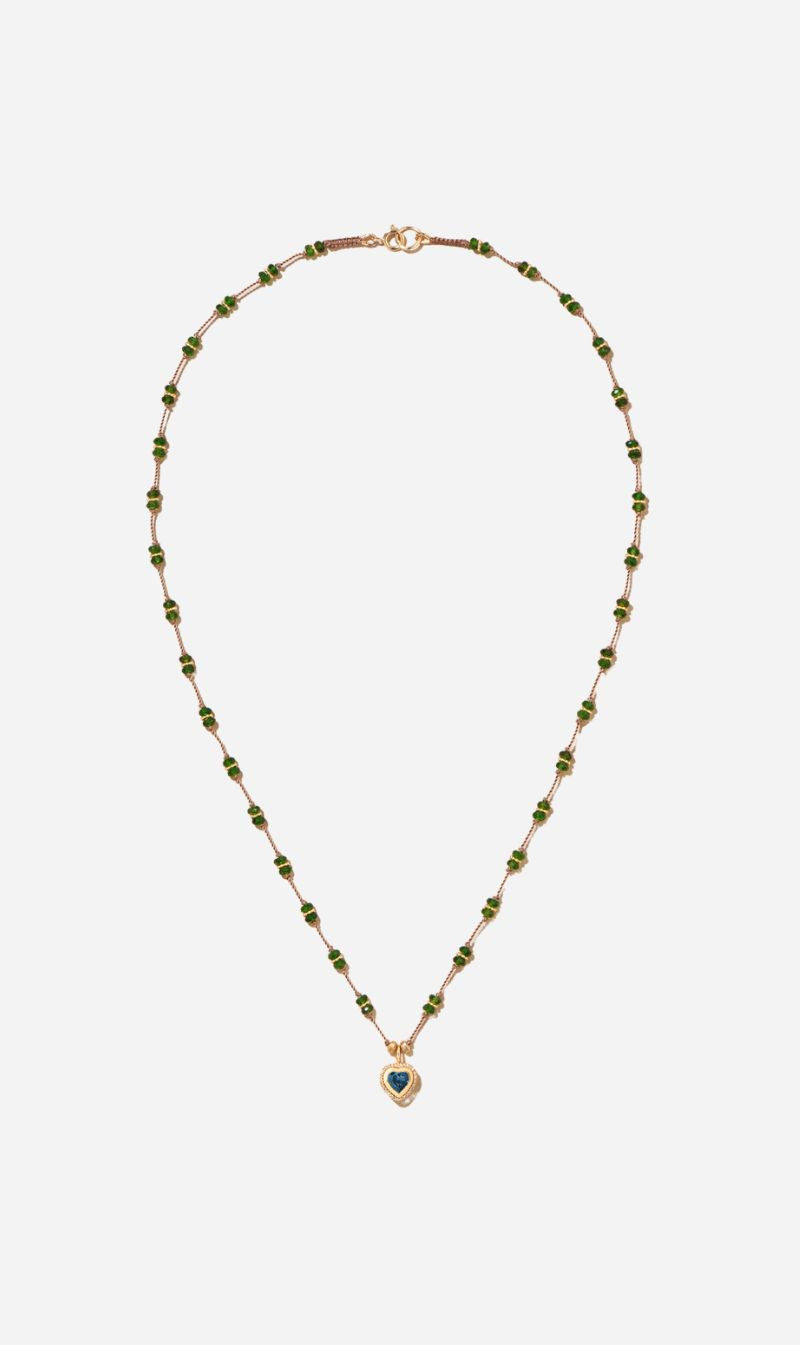 Tityaravy | Talisman Veha Diopside Necklace - Beige / Diopside / Topaz