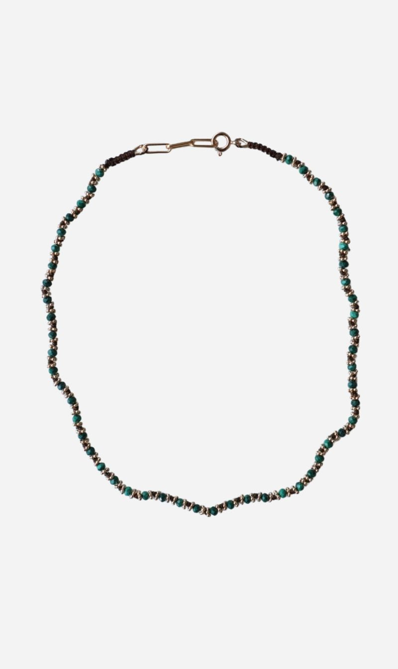 Tityaravy | Kamala Necklace - Brown / Malachite