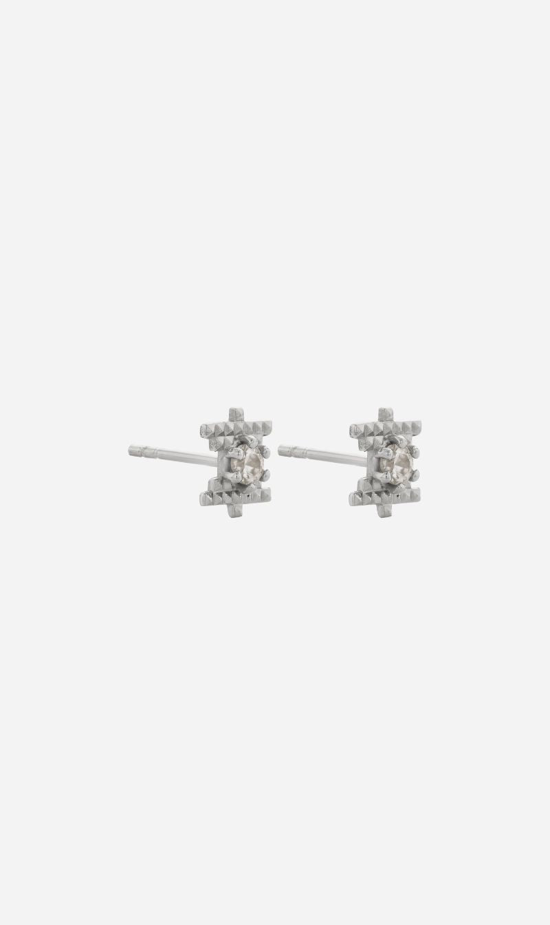 Zoe & Morgan | Inti Stud - Silver Peach Zircon